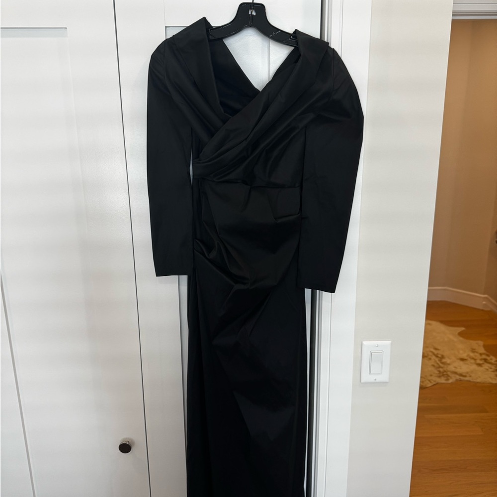Talbot Runhof Black Long Sleeve Dress